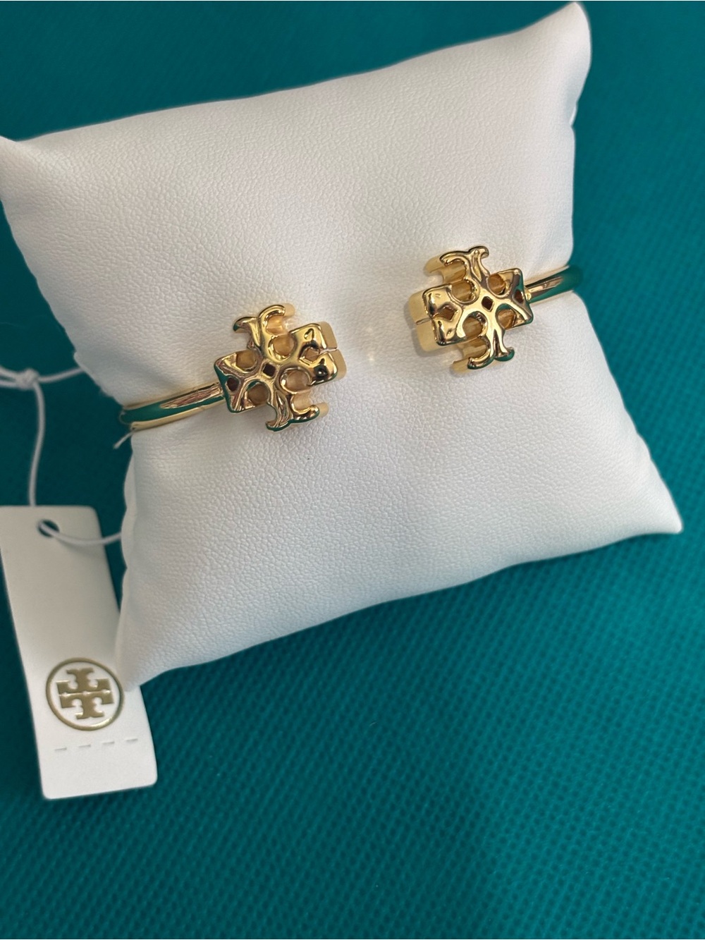 Gold Logo Open Bangle Bracelet - Women Jewelry
